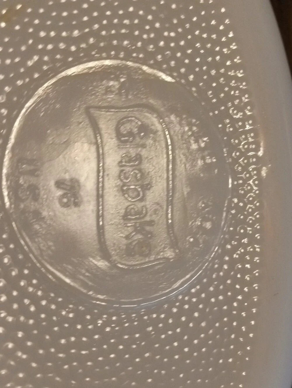 Vintage Glasbake Green Daisy Milk Glass USA Oval Casserole Dish